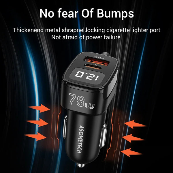 ឆ្នាំងសាករថយន្ត 5 ក្នុង 1 78W PD 3.0 QC 3.0 SCP សាកលឿន USB Type C ឆ្នាំងសាករថយន្តលឿនសម្រាប់ iPhone 13 14 Pro Samsung Huawei