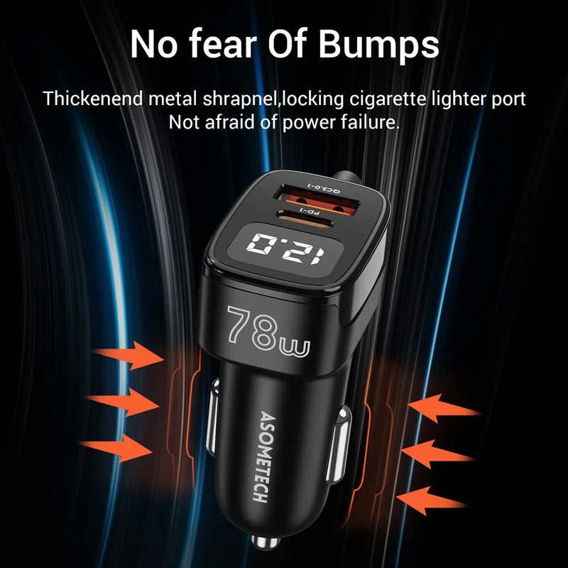 ឆ្នាំងសាករថយន្ត 5 ក្នុង 1 78W PD 3.0 QC 3.0 SCP សាកលឿន USB Type C ឆ្នាំងសាករថយន្តលឿនសម្រាប់ iPhone 13 14 Pro Samsung Huawei