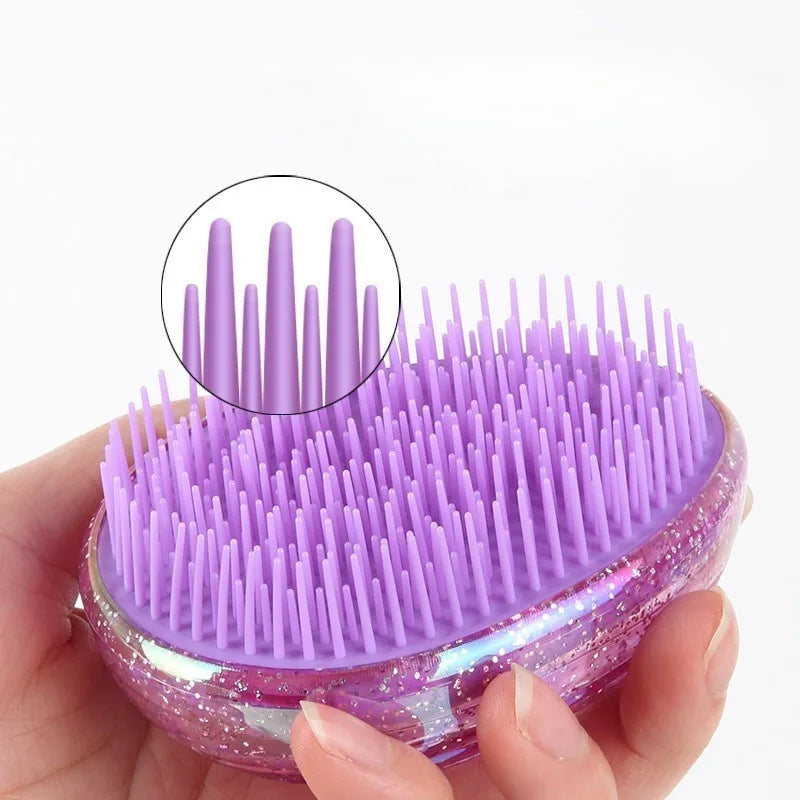 1pc Small and Portable Egg Comb Starry Sky Hair Comb, Anti-knotting Shunfa Hair Comb, Small Comb Edge Brush,Color comb.