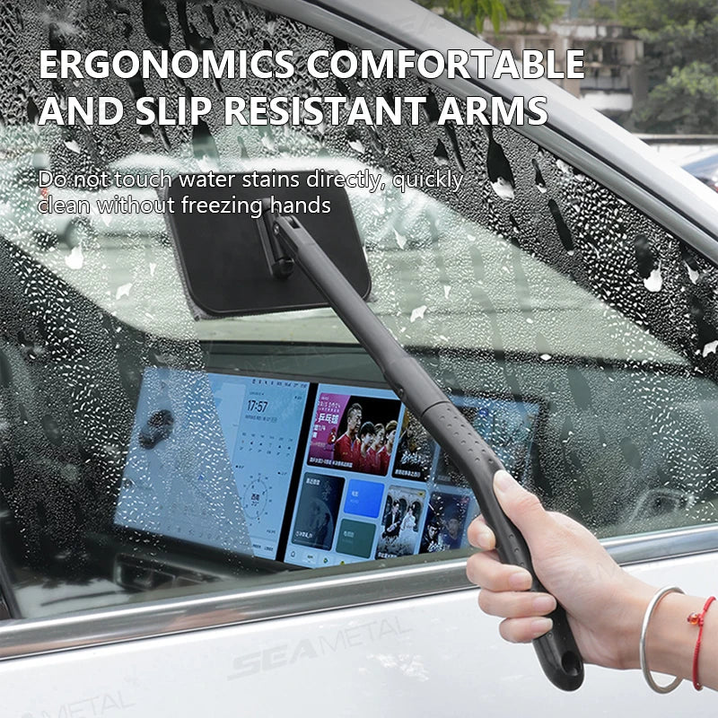 SEAMETAL Car Windshield Glass Wiper Set Auto Window Cleaning Defogging Brush Water Scraping Tool Reusable Pad Car Accessories