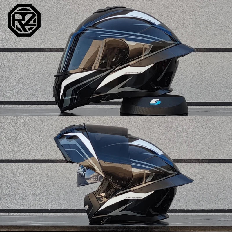 ORZ modular flip helmet dual lens full coverage helmet off-road casco para motos DOT approval