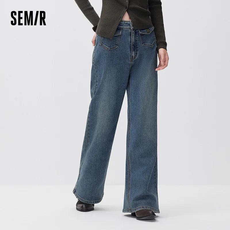 ខោខូវប៊យ Semir សម្រាប់នារី មានស្រទាប់ក្រណាត់រោមចៀម រលុង សមល្អ ឆ្នាំ២០២៦ រដូវរងាថ្មី ស្លៀកប្រចាំថ្ងៃ ស្ទីលទីក្រុង ធម្មតា អាកាសធាតុត្រជាក់