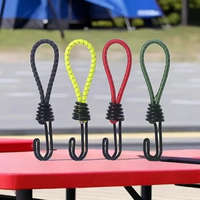 5pcs Tent Elastic Rope Cord Hook, Separable,Elastic Rope Outdoor Camping Canopy Tarp Tent Fixing Cord String Hooks Additions