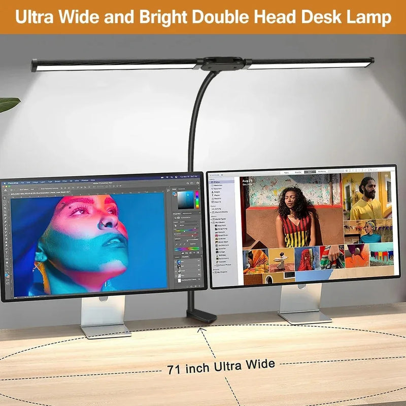 ចង្កៀងតុ LED ដែលអាចបន្ថយពន្លឺបាន ៥ ពណ៌ ក្បាលពីរ ការពារភ្នែក ចង្កៀងម៉ូនីទ័រកុំព្យូទ័រ ចង្កៀងតុ USB ចង្កៀងអានសម្រាប់ចង្កៀងការិយាល័យ