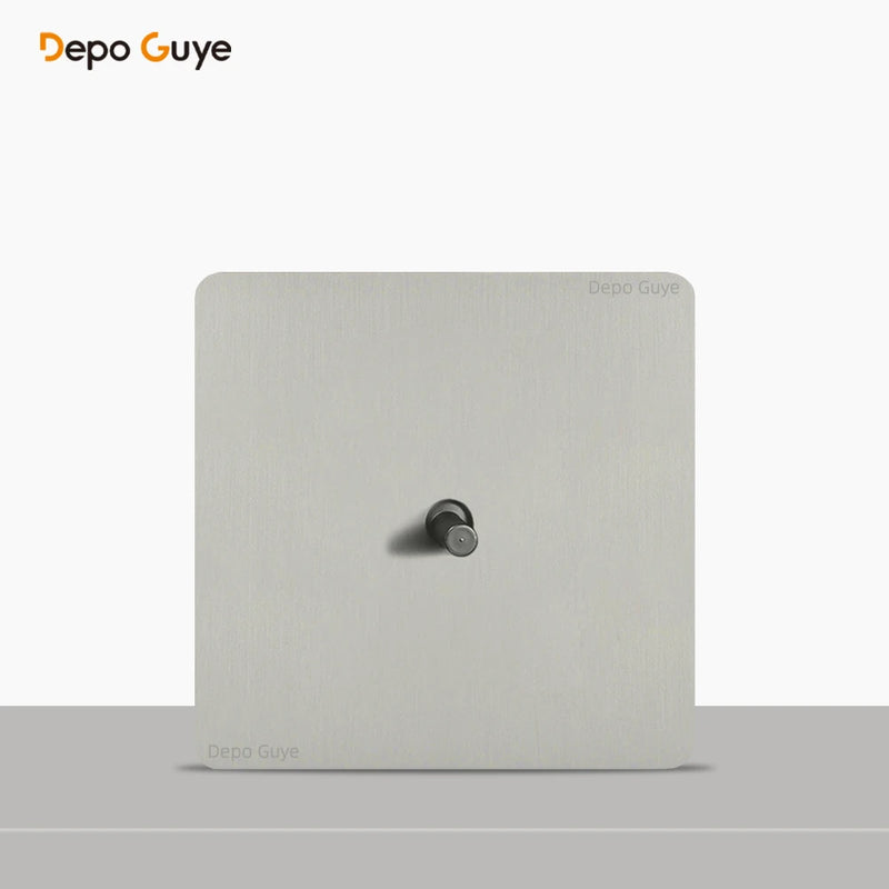86 Type Retro Wall Momentary Reset Switch Brass Lever 1-4 Gang Bronzed Antique Switches Stainless Steel Panel For Home