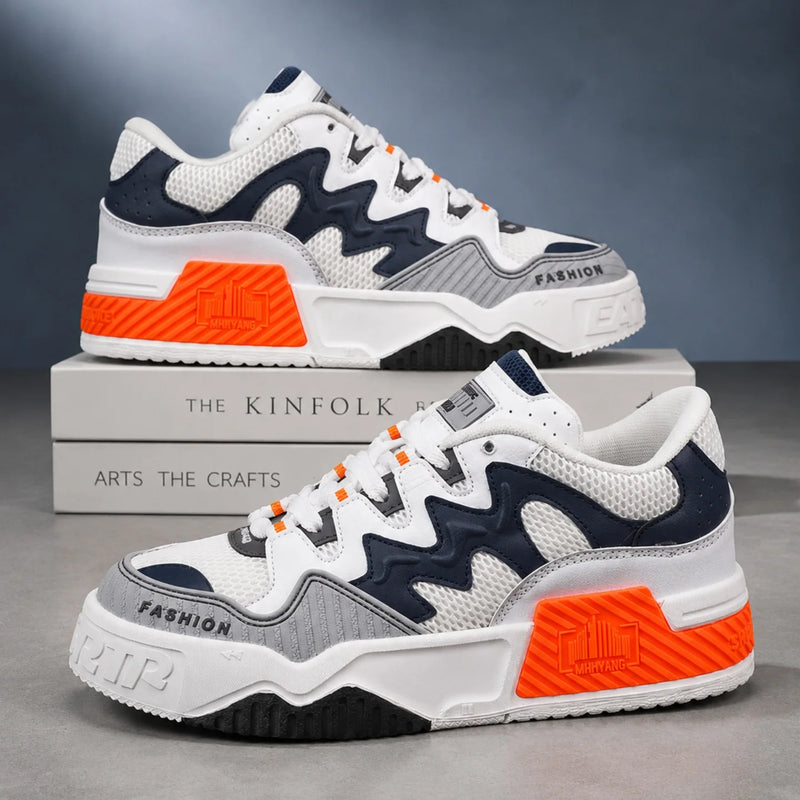Unisex Sports Shoes Breathable Mesh Lightweight Flat Board Shoes Trendy Versatile Streets Walking Comfortable Commuting Shoes