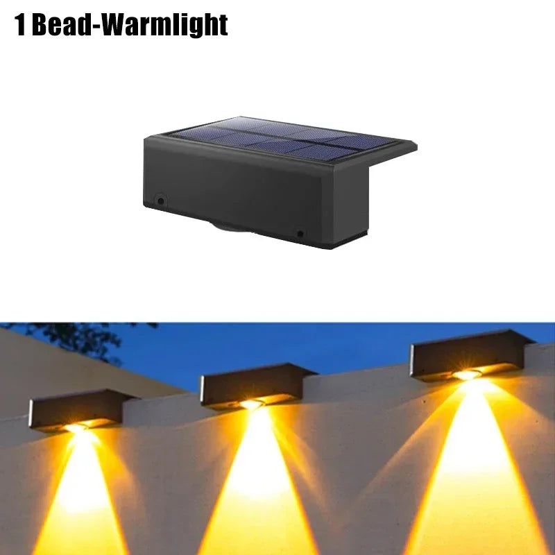 1/2/6 Pcs Outdoor Solar Wall Light Waterproof Fence Lamp Ultra Strong Spotlight Illumination for Garden Fence or Exterior Wall