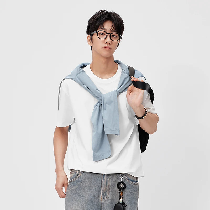 Semir Men T shirt 2026 Fashion Solid Color Crew Neck Knitted Quick Dry Cool Feeling Antibacterial Tops Clothes For Man