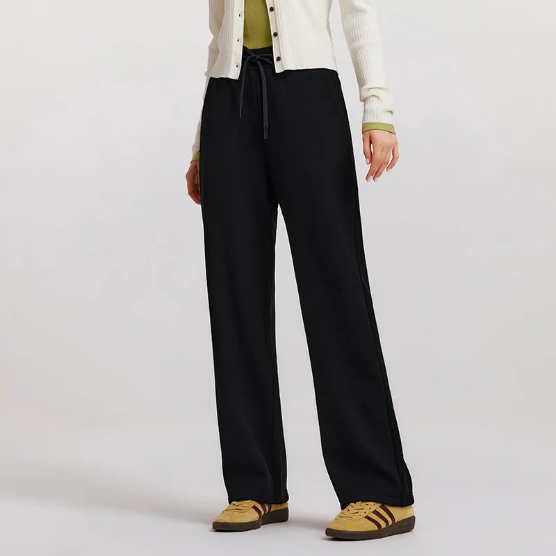 Semir Solid Pants Wool Blend WideLeg Women Winter 2025 Fleece Soft Warm Comfortable Elegant Casual Trousers