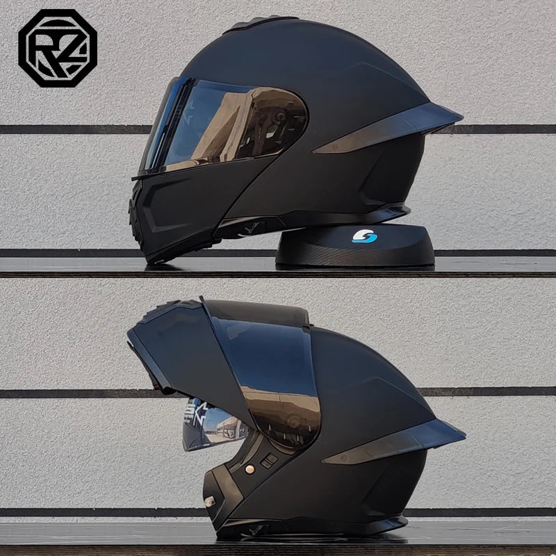 ORZ Motorcycle Helmet Dual Visor Modular Flip up Full Face Helmet for Adult Men and Women DOT Approved