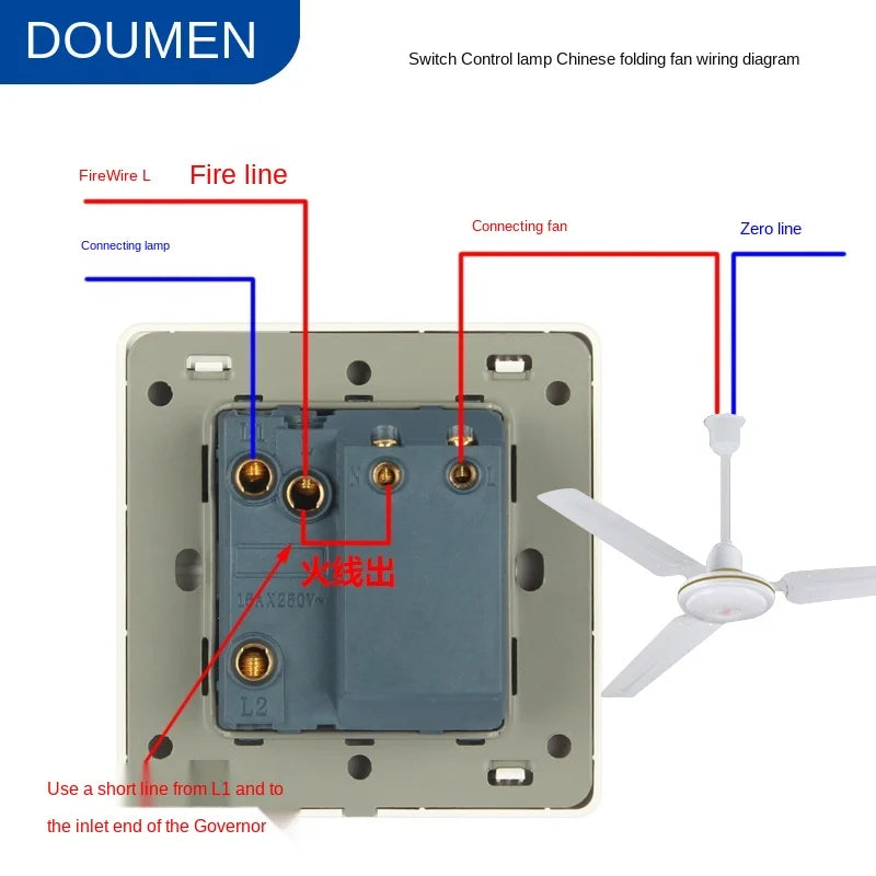 Electric Fan Stepless Knob Speed Control Switch, Ceiling Fan Governor, Light Switch with Speed Control, Switch Control Fan