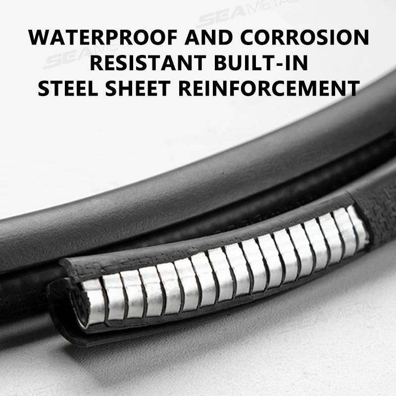 SEAMETAL Car Door Edge Scratch Protector Strip B Pillar Rubber Moulding Trim Protection Side Adhesive Sealing Guard Stickers
