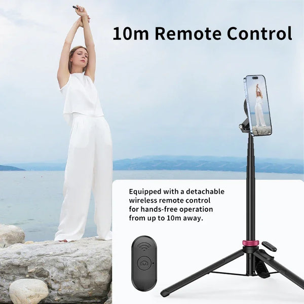 Ulanzi MT-84 1.53M Magsafe Selfie Stick Tripod ជើងទម្រ សម្រាប់ ថត រូប Selfie ជាមួយ ប៊្លូធូស និង ឧបករណ៍ បញ្ជា ពីចម្ងាយ សម្រាប់ ការ ផ្សាយ ផ្ទាល់ Vlog របស់ iPhone 16 15