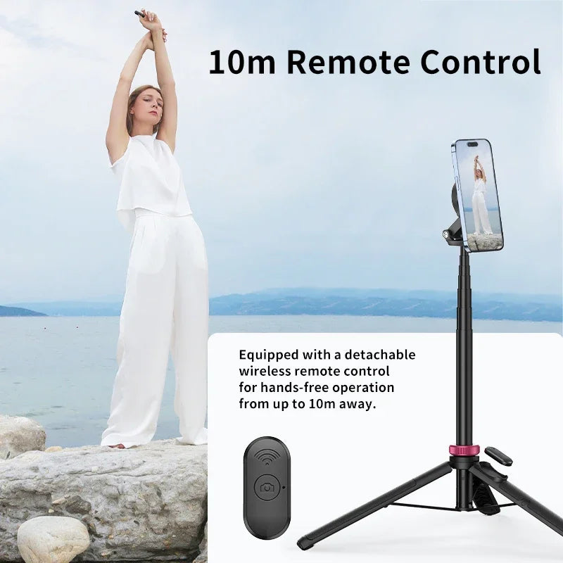 Ulanzi MT-84 1.53M Magsafe Selfie Stick Tripod ជើងទម្រ សម្រាប់ ថត រូប Selfie ជាមួយ ប៊្លូធូស និង ឧបករណ៍ បញ្ជា ពីចម្ងាយ សម្រាប់ ការ ផ្សាយ ផ្ទាល់ Vlog របស់ iPhone 16 15