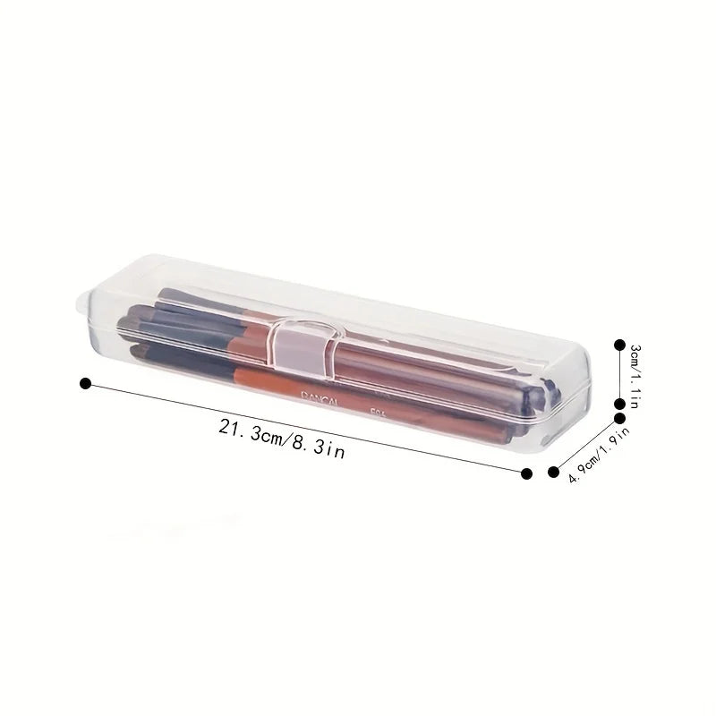 2pcs Transparent Flip Cover Portable Storage Box,Portable makeup box,Makeup Brush Holder,Eyebrow Pencil Toothbrush Organizer