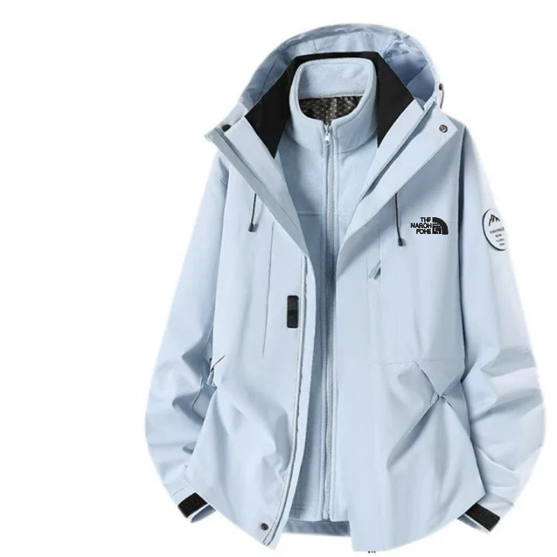 Same Style Couples Hooded Three In One Assault Suit Waterproof Windproof Keep Warm Autumn Winter Mountaineering DetachableJacket