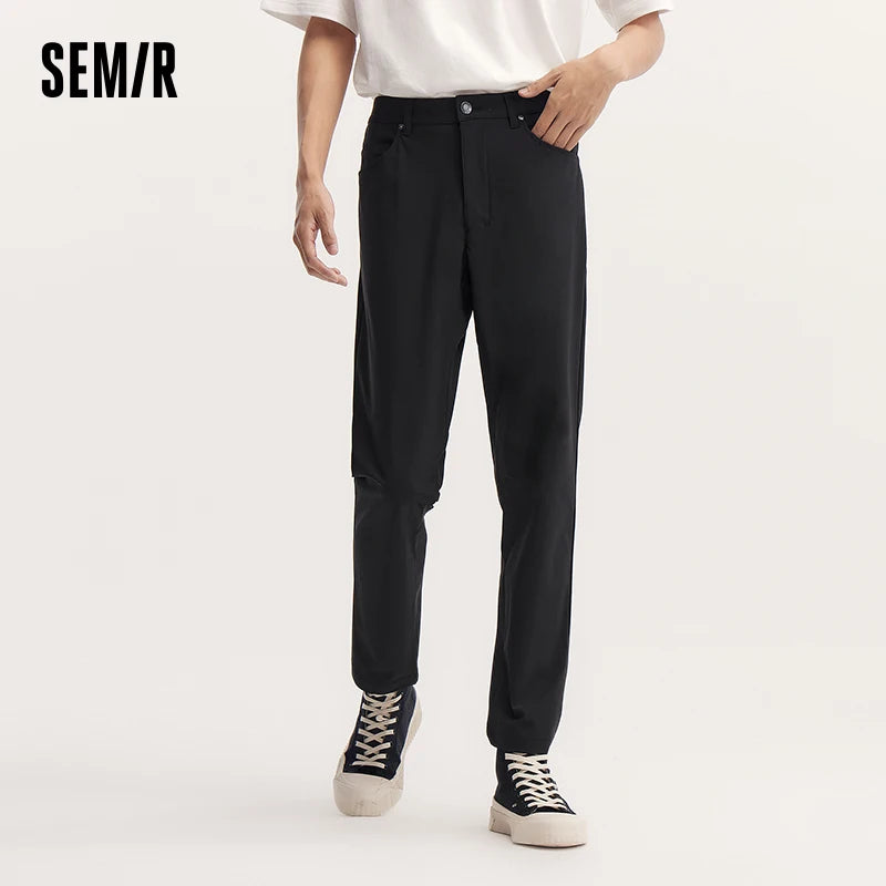 Semir Men Pants Comfortable Slim Tapered Work Commute Easy Care Stretch 2026 Autumn Casual Style Long Trousers Daily Wear