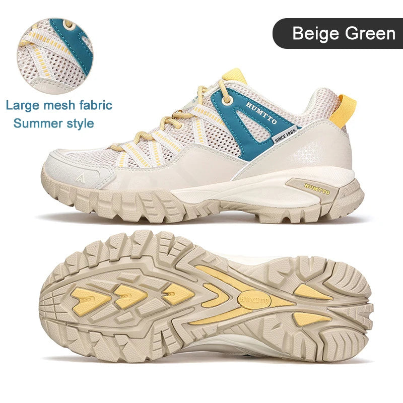 HUMTTO Hiking Women's Sports Shoes Summer Breathable Shoes for Women Non-slip Luxury Designer Outdoor Rubber Trekking Sneakers