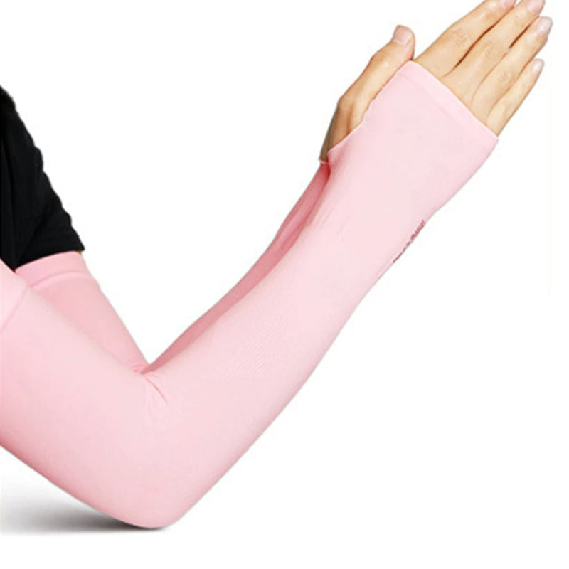 WRELS Cycling Arm Summer Ice Cloth Cycling Sleeves Sun Protection Unisex Breathable Running Volleyball Sleeves Outdoor Sports