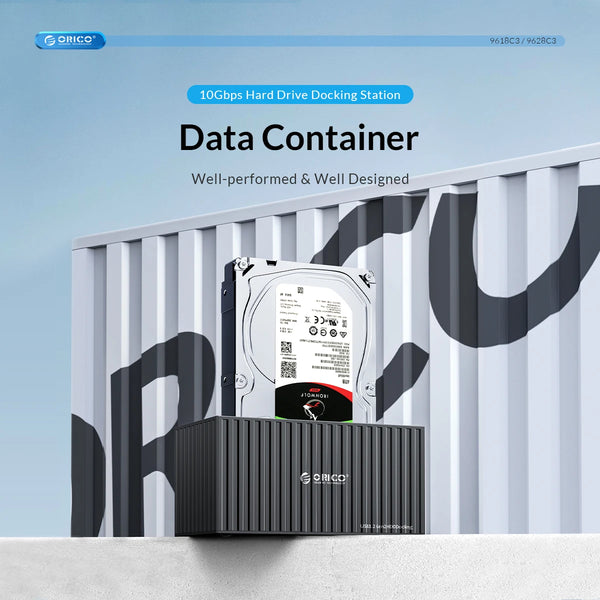 ORICO 3.5 Inch Dual-bay Type-C 5Gbps Hard Drive Docking Station for 2.5/3.5" HDD/SSD with 12V3A Power UASP Container Design