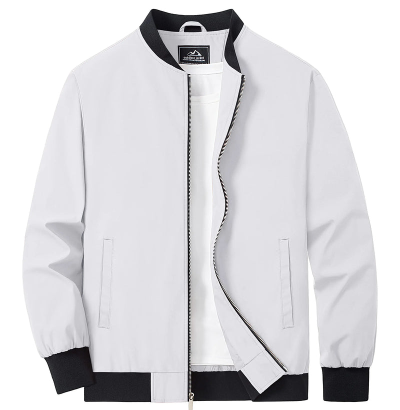 TACVASEN Men's Lightweight Waterproof Daily Casual Jacket Mild Winter And Autumn Windproof Soft Outdoor Jacket With Pockets