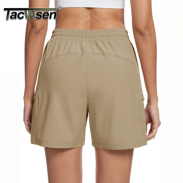 TACVASEN Women's 5" Hiking Cargo Shorts UPF 50+ Lightweight Quick Dry Summer Golf Athletic Casual Work Shorts 4 Pockets Outdoor