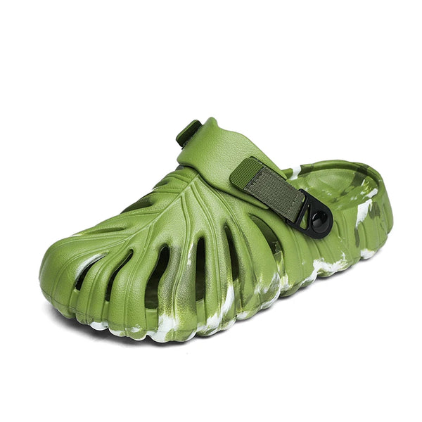 Summer Men's Cover Toes Sandals Garden Shoes Clogs Soft Comfortable Rubber Sandals Slippers Lightweight Breathable