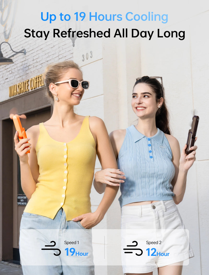 JISULIFE New Color Series F8 Portable Handheld Mini Fan 3 IN 1 USB Rechargeable with Power Bank, Flashlight, Pocket Design Fan