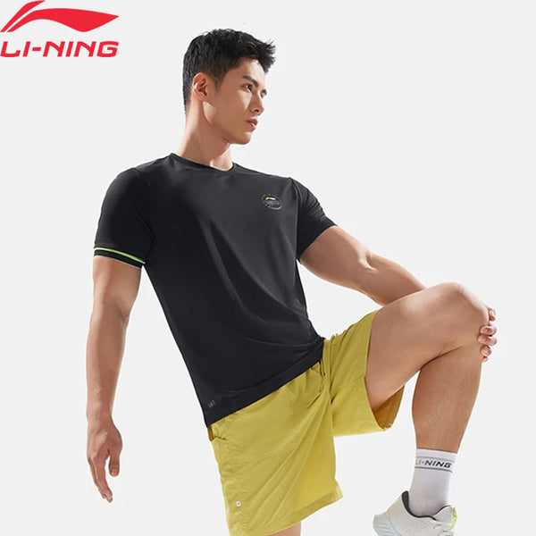 អាវយឺតរត់បុរស Li-Ning AT AIR 100% Polyester 3D FITTING អាវកីឡា LiNing ដែលអាចដកដង្ហើមបាន ATSV083