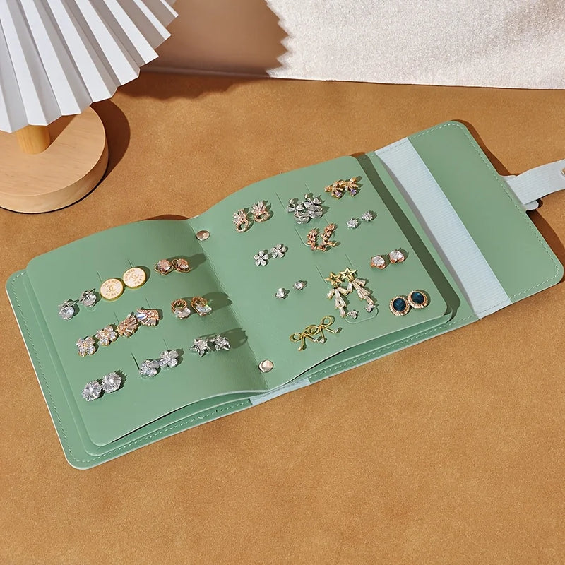1pc Multifunctional Large Capacity Display Earring Necklace Storage Box,Portable,Suitable for Studs,Hoops and Pendant Earrings