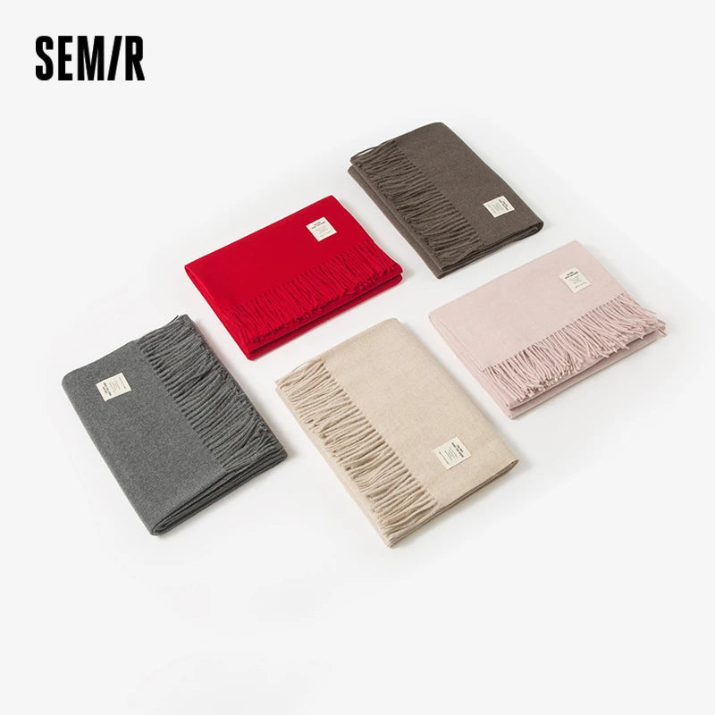 Semir Simple Scarf Wide Plaid Women Autumn Winter 2025 Shawl Soft Warm Fashion Trend Stylish Casual