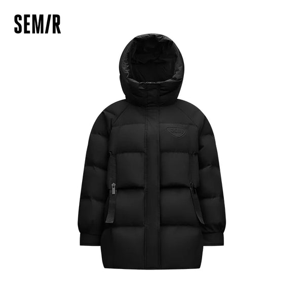 អាវក្រៅ Semir សម្រាប់ស្ត្រី ៩០ ភាគរយ ប្រវែងមធ្យម រចនាប័ទ្មធម្មតាក្នុងទីក្រុង រាងប៉ោង ឆ្នាំ ២០២៦ ស្រទាប់ក្រៅផ្ទះរដូវរងា