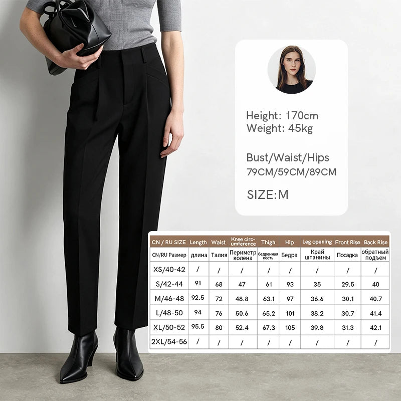 Amii Women's Tapered Cropped Pants Slim Fit Ankle Length Casual Versatile Trousers 2026 Autumn Business Woman Clothing 12623079