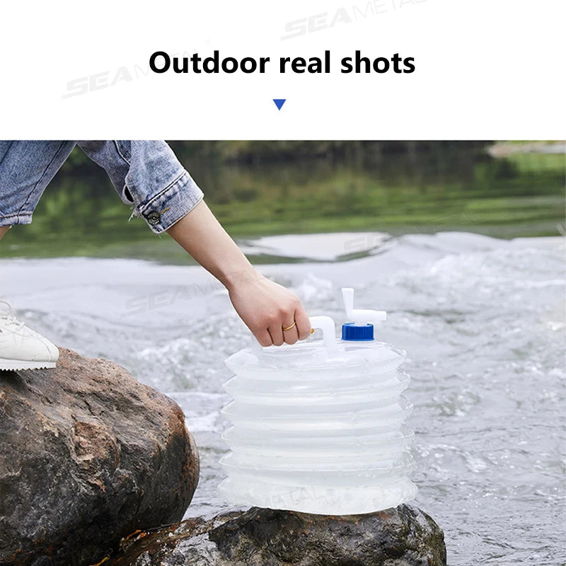 SEAMETAL 5L-15L Car Collapsible Bucket Portable Bottle Container Water Storage Bottle Bucket for Camping Outdoor Car Accessories