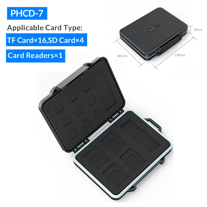 ORICO SD Memory Card Storage Case Micro SD Card Storage Holder Case Waterproof Soft Lining for HDD/CF/SD Card Holder Organizer