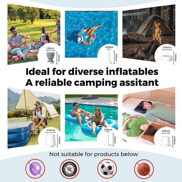 FLEXTAIL TINY PUMP 2 - Electric Air Pump 4kPa Portable Camping Pump for Air Bed Sleeping Pads Vacuum Bag Pool Floats