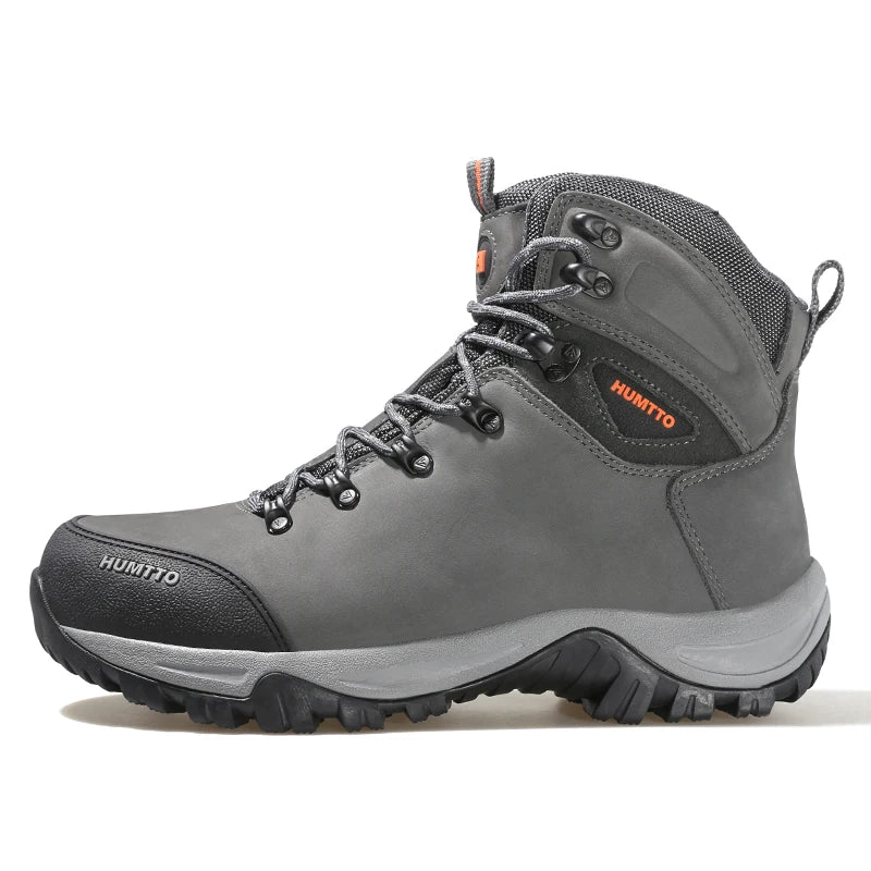 HUMTTO Waterproof Hiking Boots Leather Outdoor Safety Shoes for Men Trekking Sneakers Man Winter Mountain Tactical Camping Mens