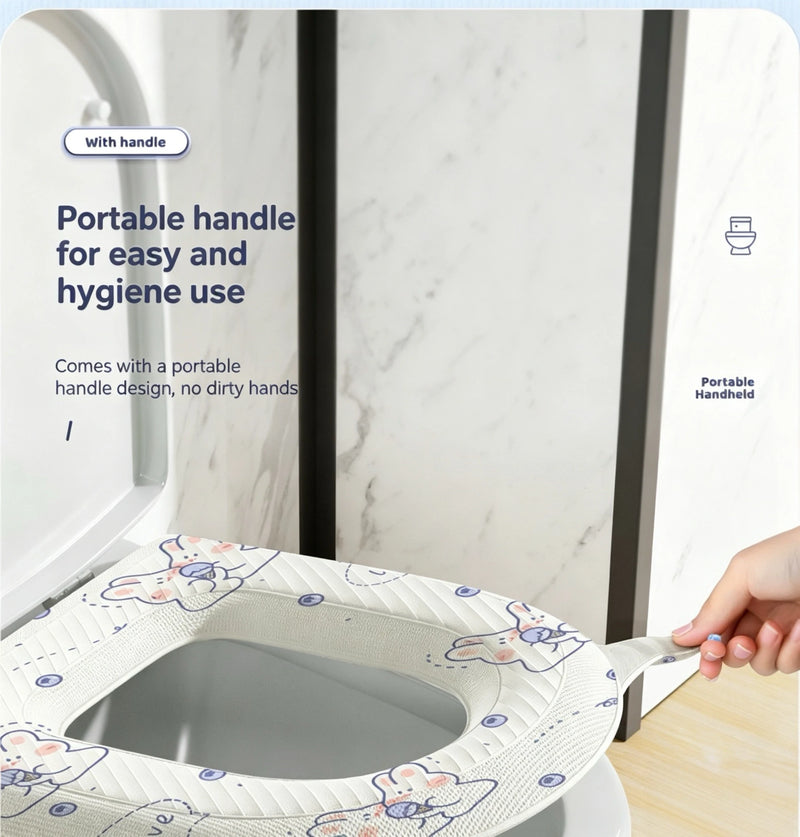 New Waterproof Thickened Household EVA Waterproof Toilet Seat Cover with Adhesive All Season Universal Disposable Toilet Seat