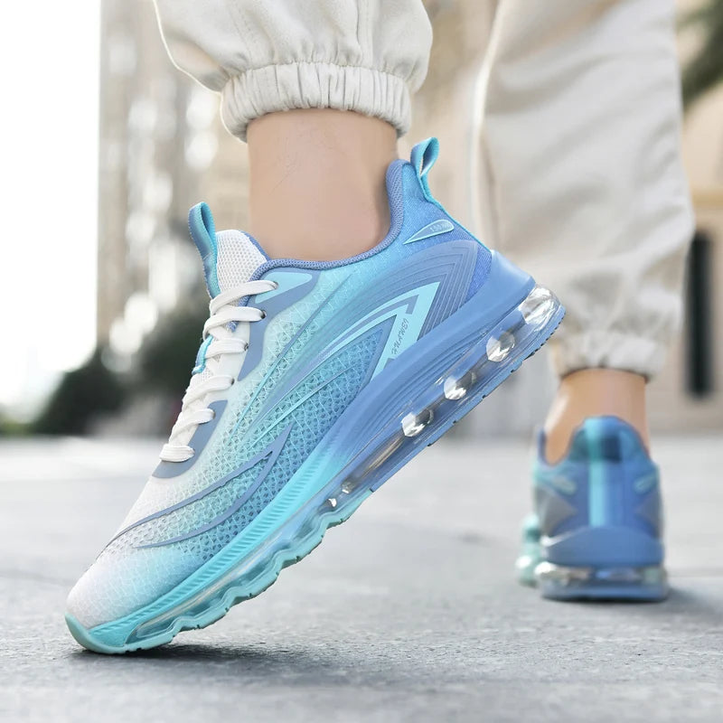 Men's casual sneakers four seasons breathable light full palm air cushion racing running shoes students mesh speed sports shoes