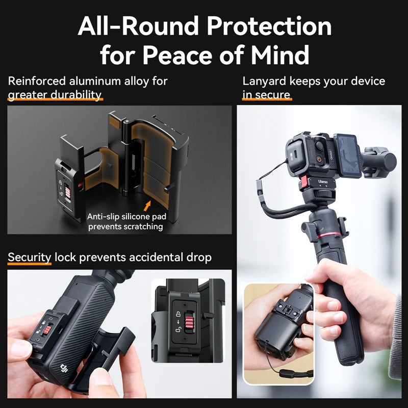 អាដាប់ទ័រពង្រីក Ulanzi PK-06 សម្រាប់ DJI Osmo Pocket 3 ជាមួយនឹងម៉ាញេទិករហ័សសម្រាប់ម៉ោនត្រជាក់សម្រាប់មីក្រូហ្វូនពន្លឺវីដេអូ Tripod Vlog