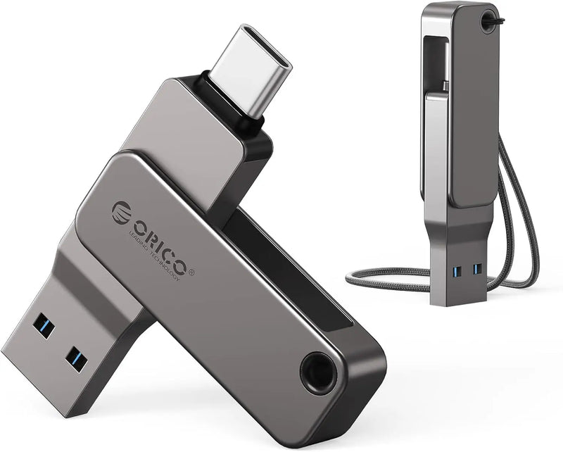 ORICO Dual USB Flash Drive USB-C & USB-A Mini Thumb Drive Read Speed Up to 150MB/s 32 64 128 256GB for iPhone 15/16/17 Series