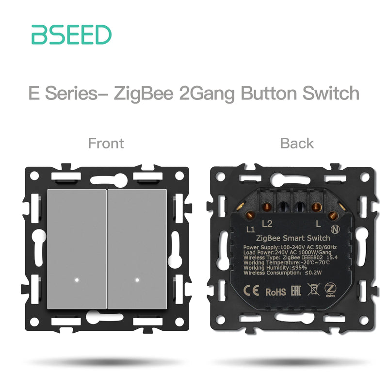 BSEED E Series Zigbee Smart Click Switch Module Part Wall Light Switch DIY Part White Black Grey Color Free Combination