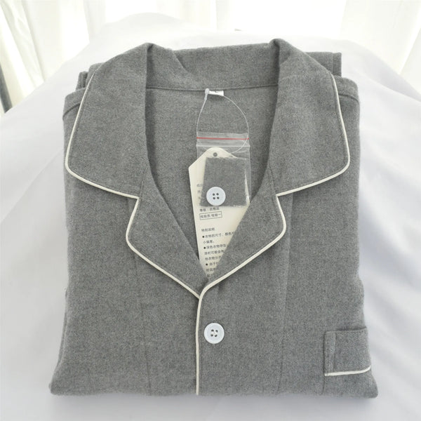 100% Cotton Spring Autumn Long Sleeve Couple Pajamas Loose Two-piece Suit Lounge Home Wear Sleeping Women Pyjamas Femme Sets
