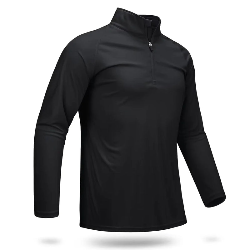 TACVASEN UPF 50+ T-shirts Men's 1/4 Zip UV Protection Long Sleeve T Shirts Fishing Hiking Performance Tee Shirts Pullover Tops
