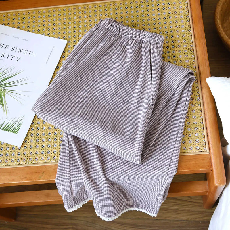 New Lounge Pants for Women Home Wear Trousers Striped Print Bottoms Comfortable Sleepwear Spring Autumn Pajamas Pants Nightwear