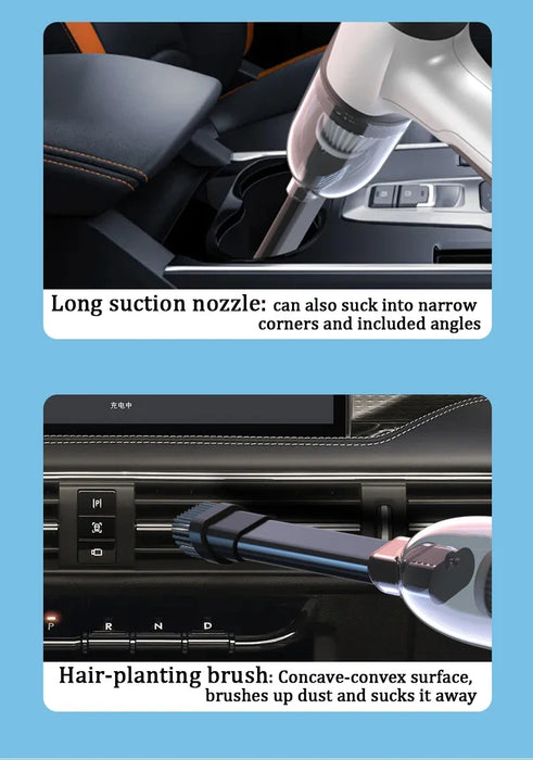 Car Vacuum Cleaner Strong Suction Brushless Motor Wireless Cleaning Machine Home Auto Robot Wireless Cleaner Car Accessories