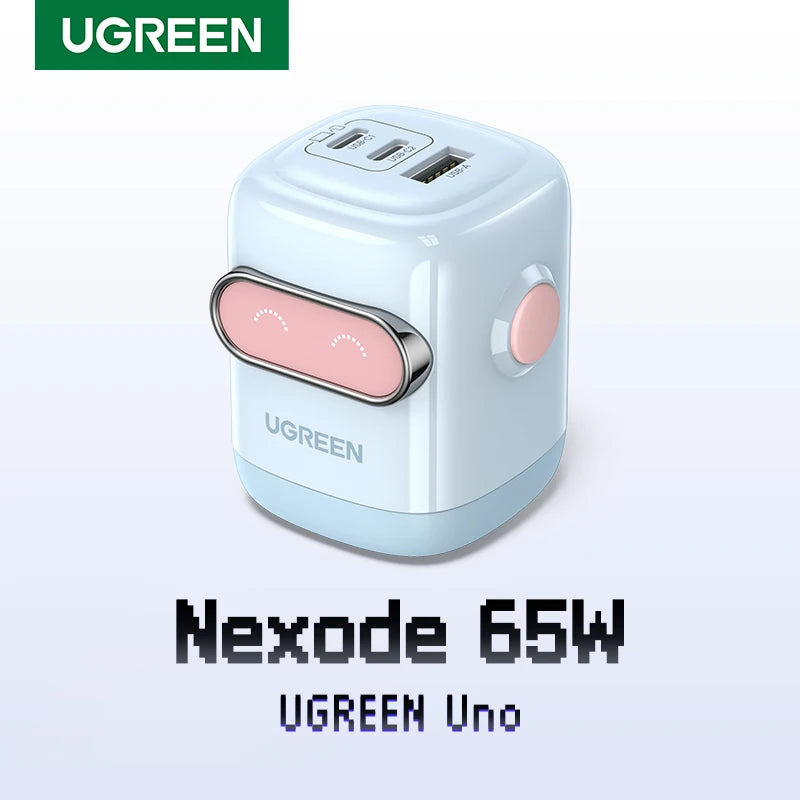 【US Plug】UGREEN 65W 30W GaN Charger Robot Design PD3.0 QC4.0 3.0 PPS Fast Charger for iPhone 18 17 16 Pro Macbook Laptops Tabl
