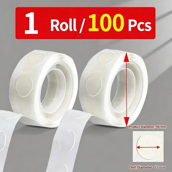 Nano Round Dot Double-Sided Tape Roll Clear Traceless Strong Adhesive Glue Dots Removable for Balloons DIY Crafts Home Decor