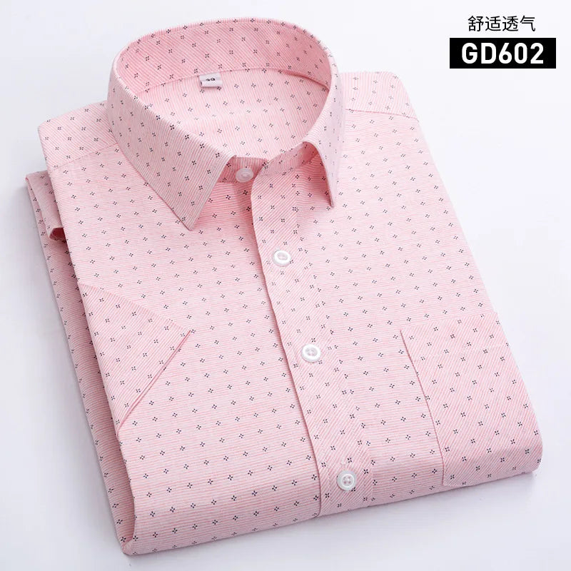 Men's Light Green Short-sleeve Printed Shirt; New Summer Style Purple Single-breasted Lapel Shirt; Asian Sizes,White, Blue, Red.