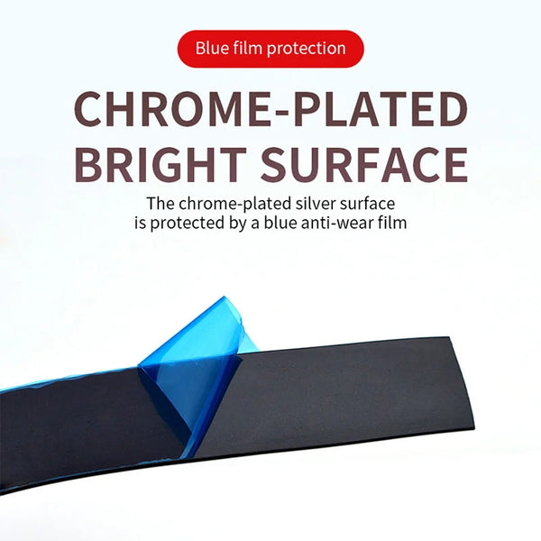 SEAMETAL 3/5M Exterior Car Chrome Body Strip Bumper Auto Door Protective Moulding Styling Trim Sticker 10MM 20MM Car Accessories